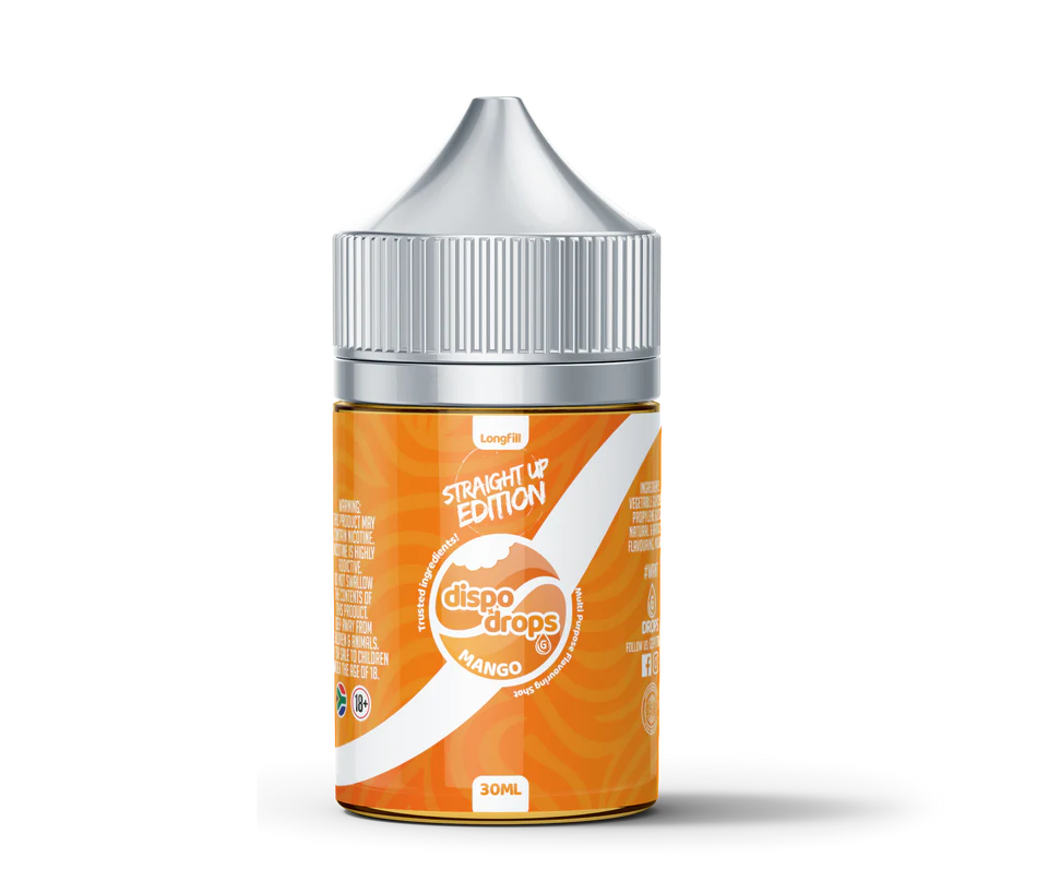 Dispo Drops Straight Up Edition Salt/MTL Flavour Shot | Long Fill | 30ml in 60ml Bottle