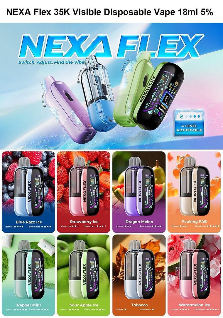 Dragbar Nexa Flex 35000 Puffs Disposable Vape Pod The Vape Studio Dragbar Nexa Flex 35000 Puffs Disposable Vape Pod The Vape Studio