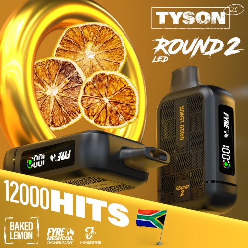 round disposable vape Tyson Round 2 12000 Puffs Disposable Vape