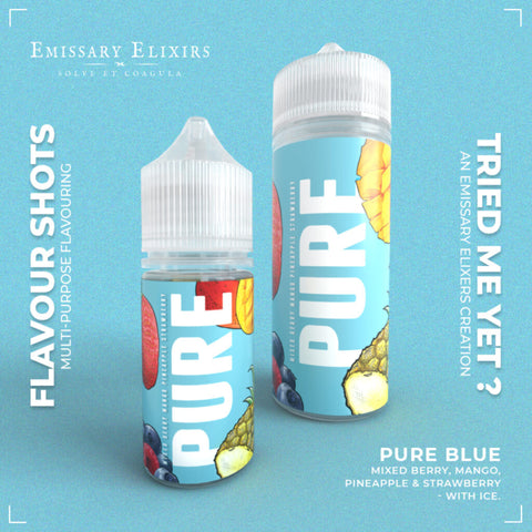 PURE Blue - Flavour Shot | Emissary Elixirs | Long Fill | Combo
