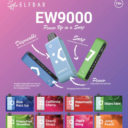 Elf Bar EW9000 Flavour Pod | 5% Nic Salt (Without Extended Battery Addon)