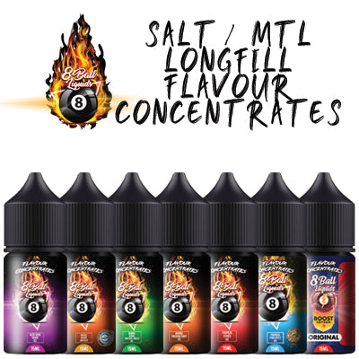8 Ball Salt/MTL Flavour Shots | Salts/MTL | Long Fills | 15ml in 30ml Bottle