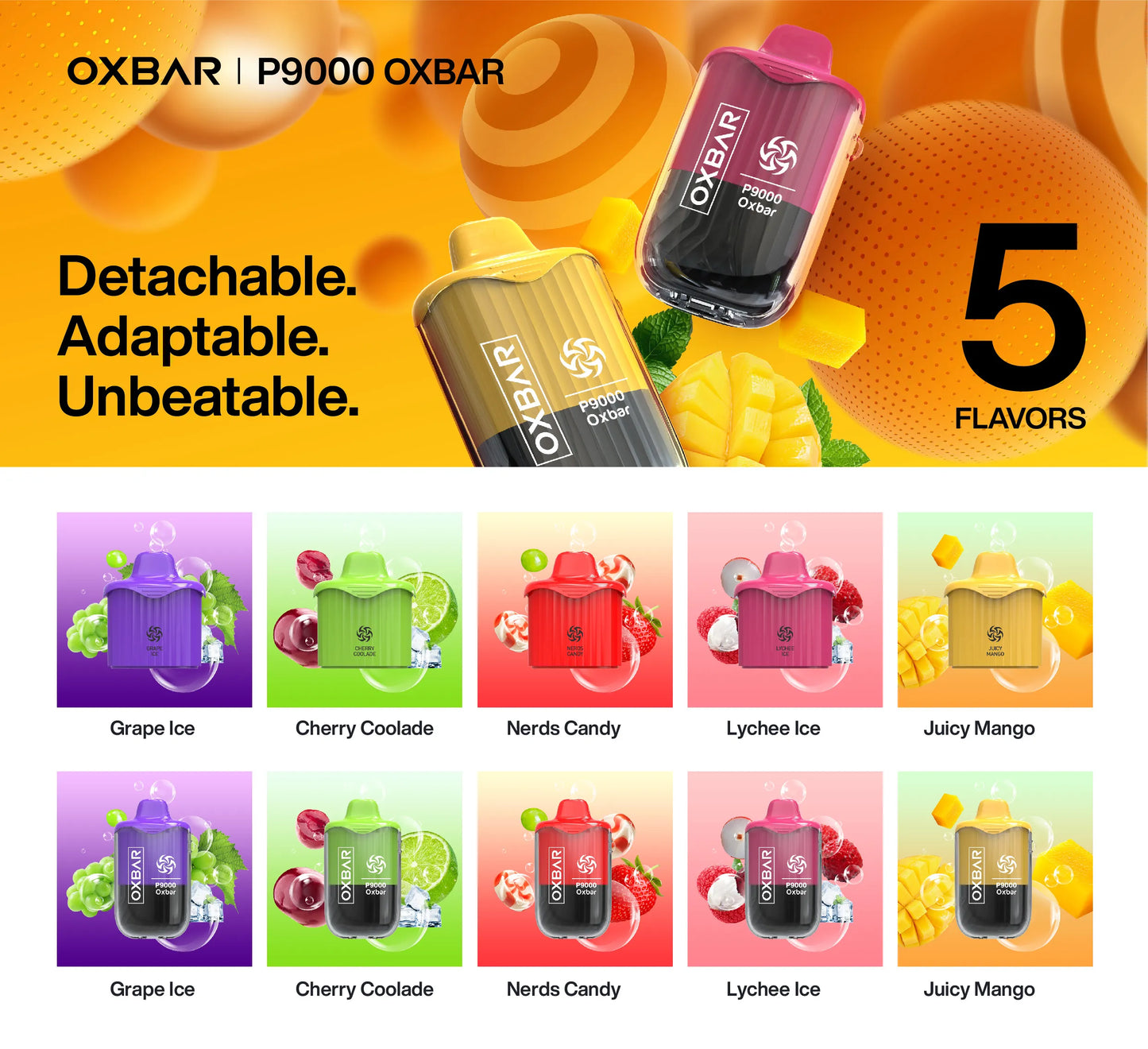 Oxbar P9000 Disposables Flavour Pods | 5%