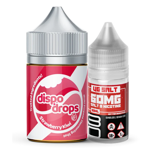 Dispo Drops - Strawberry Kiwi Combo Shot | Nic Salt | Long Fill | 60ml Combo