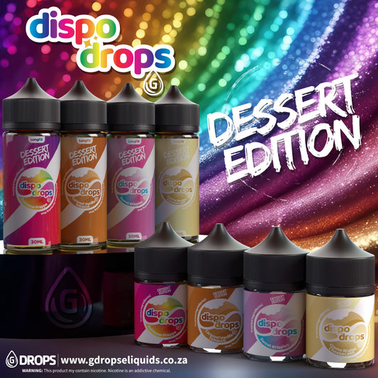 Dispo Drops Dessert Edition Salt/MTL Flavour Shot | Long Fill | 30ml in 60ml Bottle