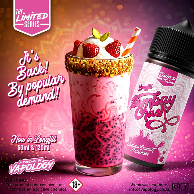 Vapology - Bombay Crush Flavour Shots | Longfills | 30ml in 120ml Bottle