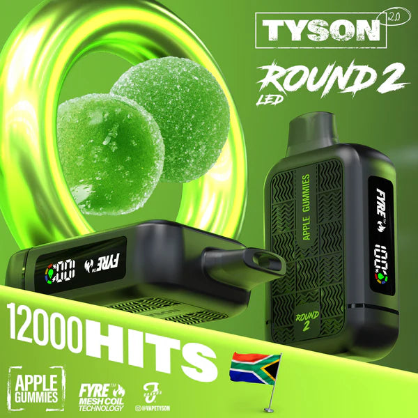 Tyson Round 2 12000 Puffs Disposable Vape | 5% Nic Salt The Vape Studio Tyson Round 2 12000 Puffs Disposable Vape | 5% Nic Salt The Vape Studio