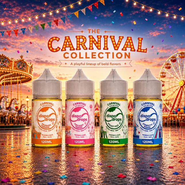 Dispo Drops Carnival Collection Flavour Shots | Long Fill | 30ml in 120ml