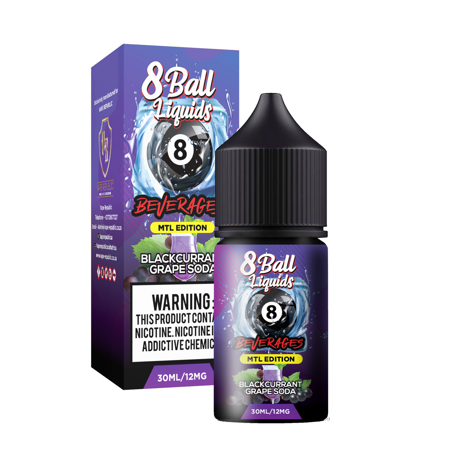 8 Ball - Blackcurrant Grape Soda | MTL | 12mg | 30ml