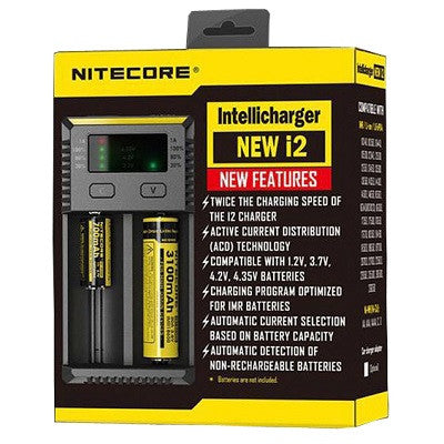 NiteCore Intellicharger New i2 - Two Bay Battery Charger