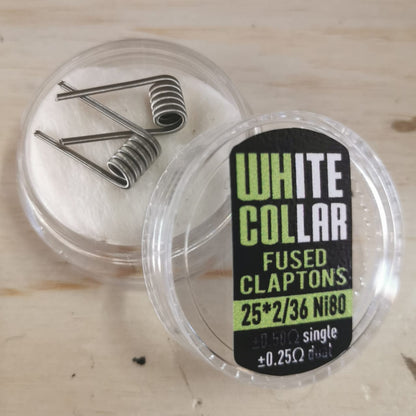 White Collar Handmade Ni80 Coils - 1 Set