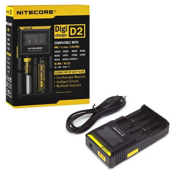 NiteCore D2 Digi Charger - Two Bay Battery Charger