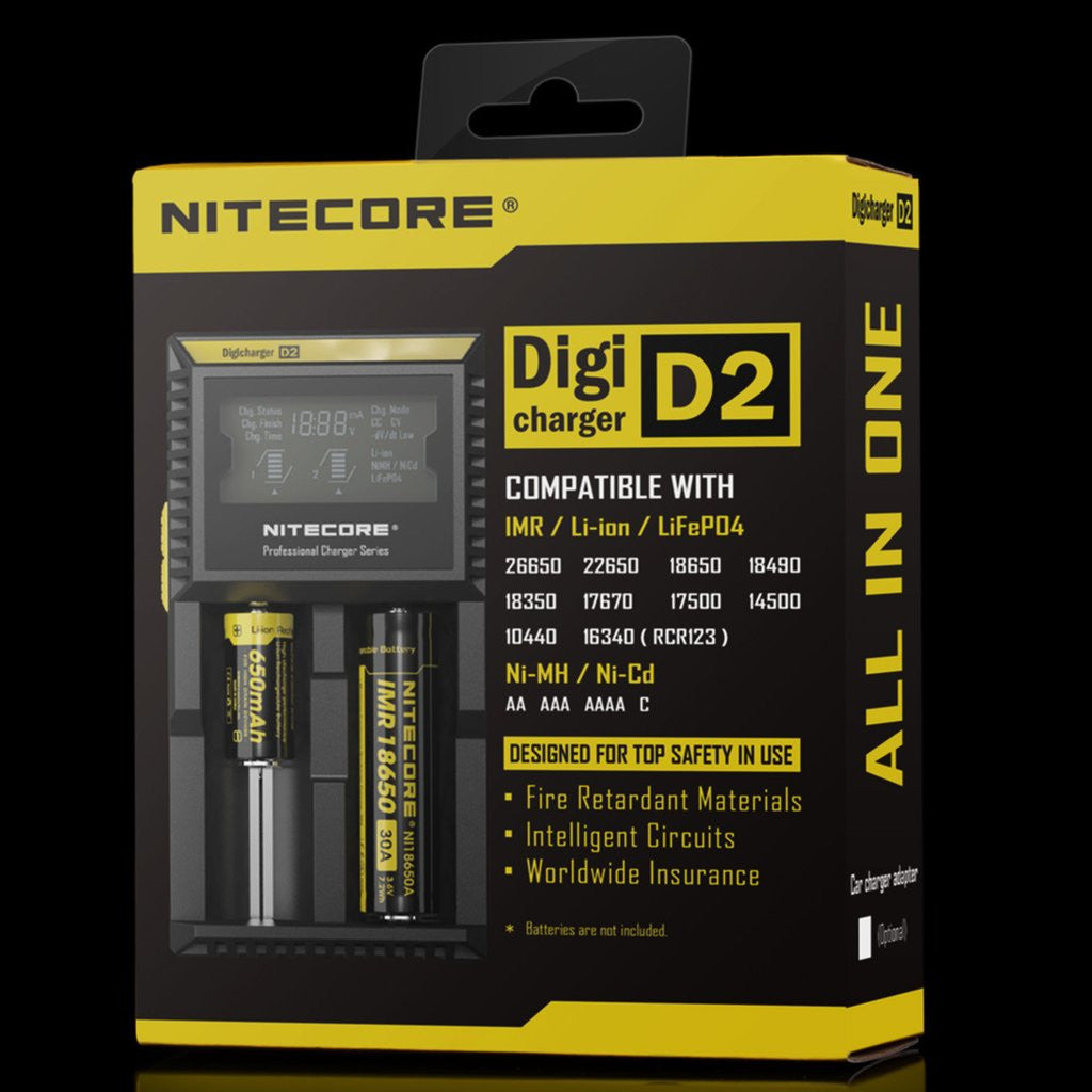 NiteCore D2 Digi Charger - Two Bay Battery Charger