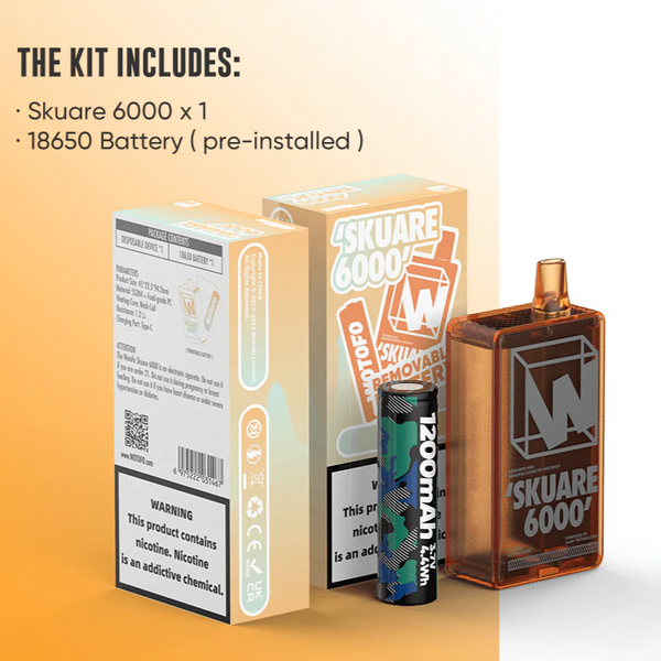 Wotofo SKUARE 6000 Puff Disposable with 18650 Battery | 50mg Nic Salt